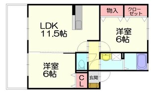 グランコート南里Aの物件間取画像